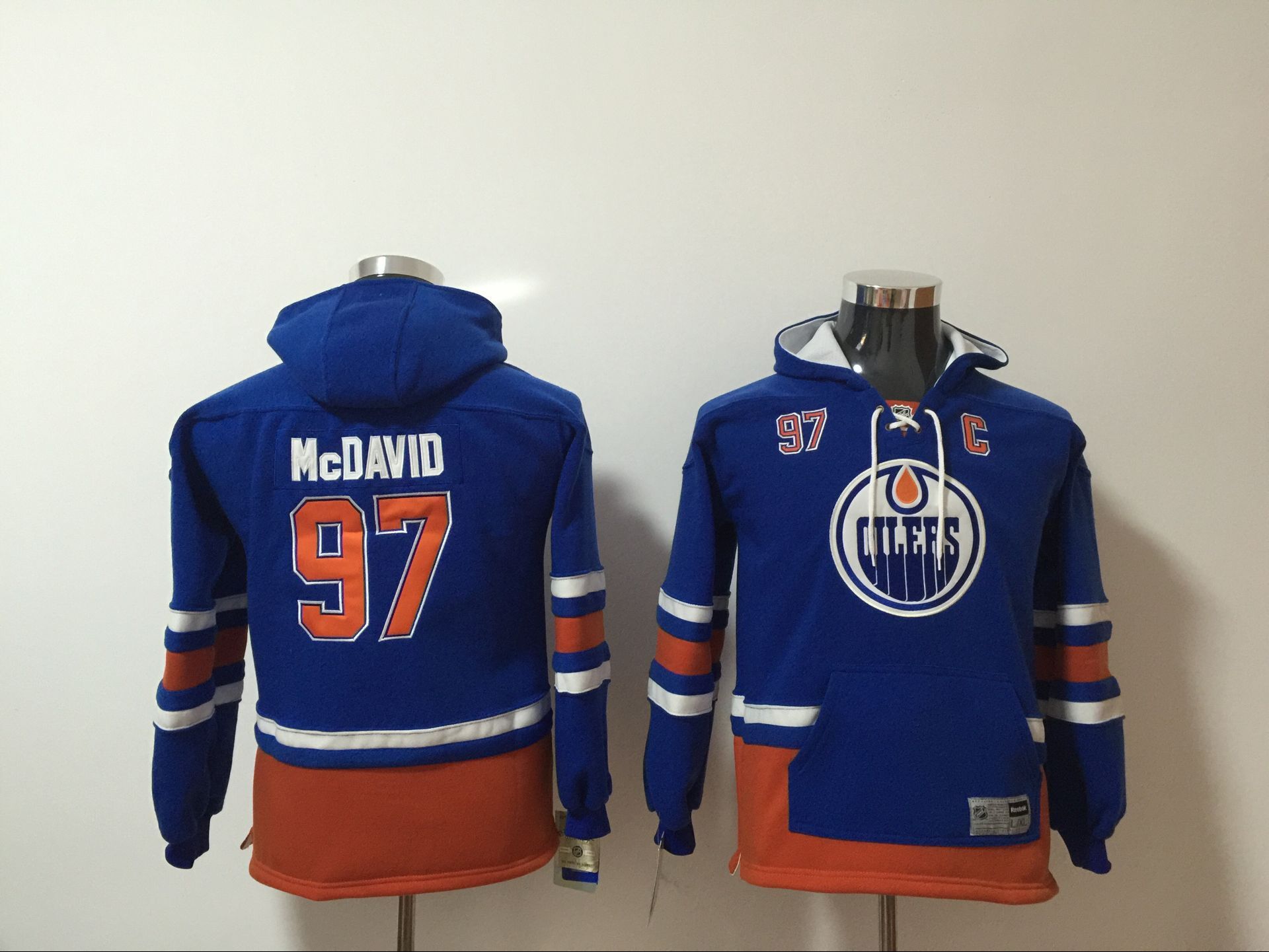 Youth 2017 NHL Edmonton Oilers 97 Connor McDavid blue Hoodie